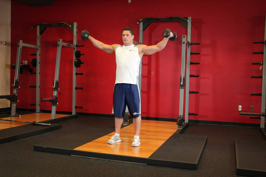 Dumbbell Lateral Raises - Finish position