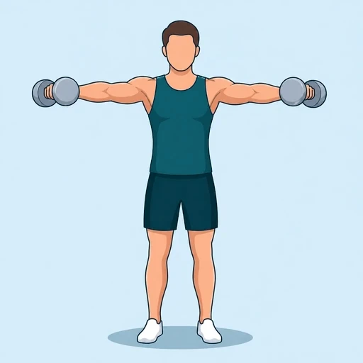 Dumbbell Lateral Raises - Finish position