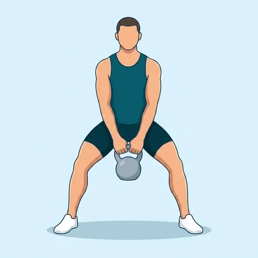 Kettlebell Sumo High Pull - Start position