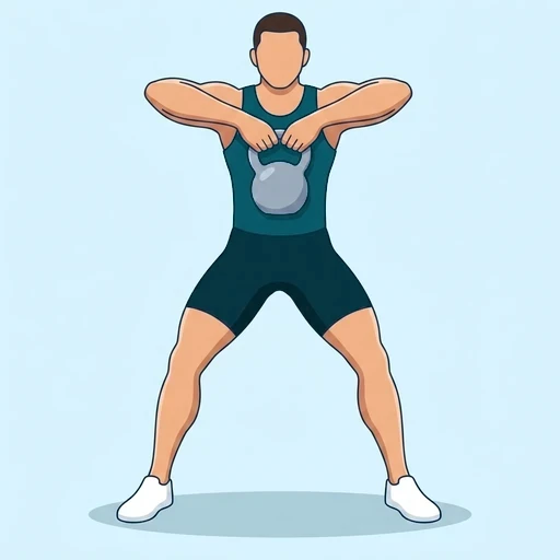 Kettlebell Sumo High Pull - Finish position