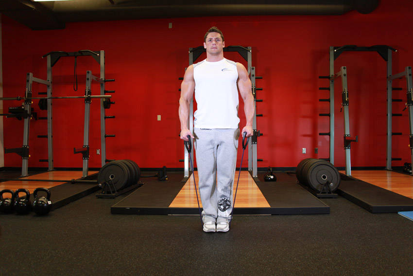 Band Lateral Raises - Start position
