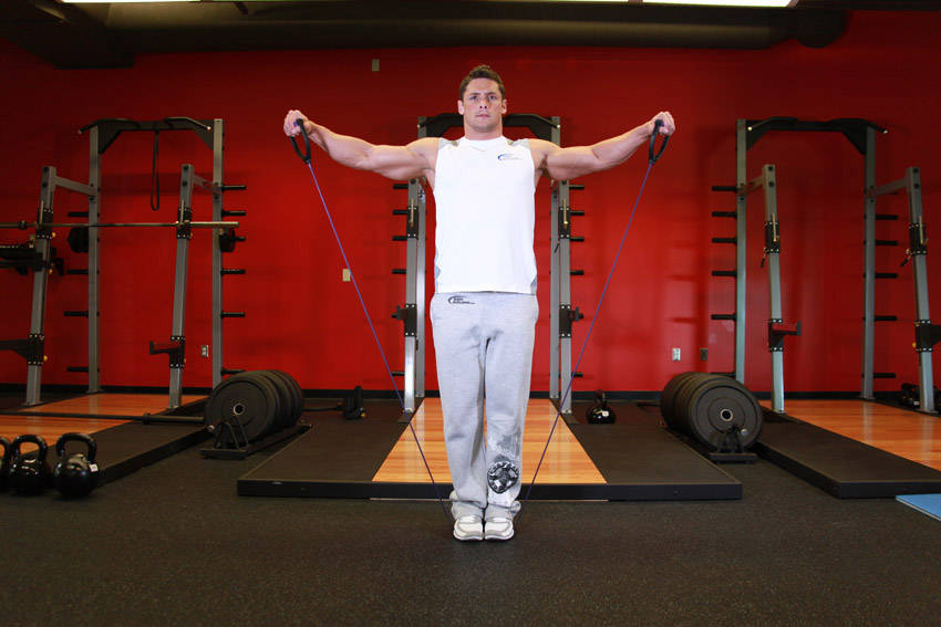 Band Lateral Raises - Finish position