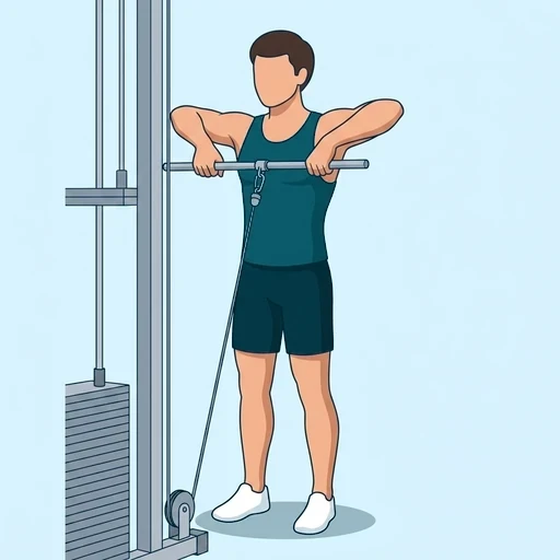 Cable Upright Row - Finish position