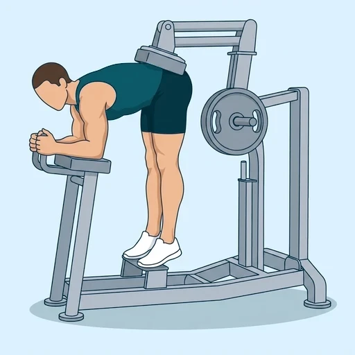 Plate-Loaded Donkey Calf Raise - Finish position