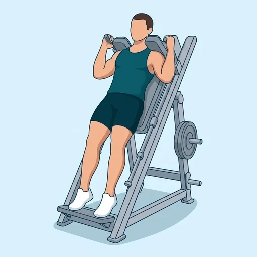Hack Squat Calf Raises - Finish position
