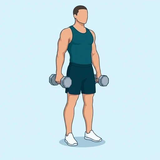 Dumbbell Calf Raises - Start position