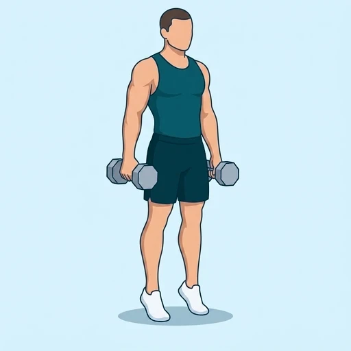 Dumbbell Calf Raises - Finish position