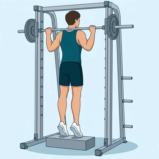 Smith Machine Calf Raises - Finish position