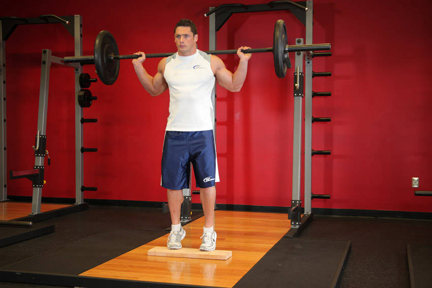 Barbell Calf Raises - Start position