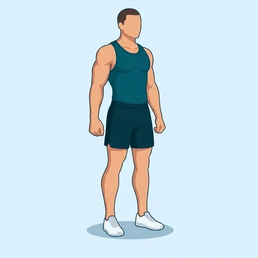 Bodyweight Calf Raises - Start position