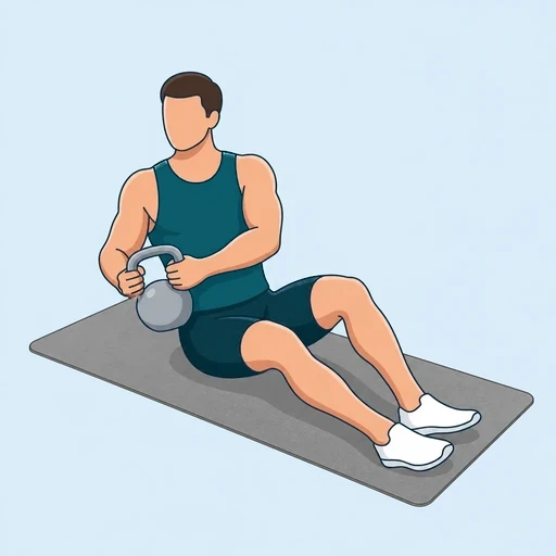 Kettlebell Russian Twist - Finish position