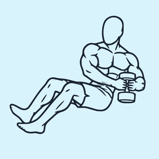 Dumbbell Russian Twist - Finish position